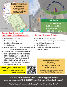 Medical Flyer for RPCHC's walk-in clinic